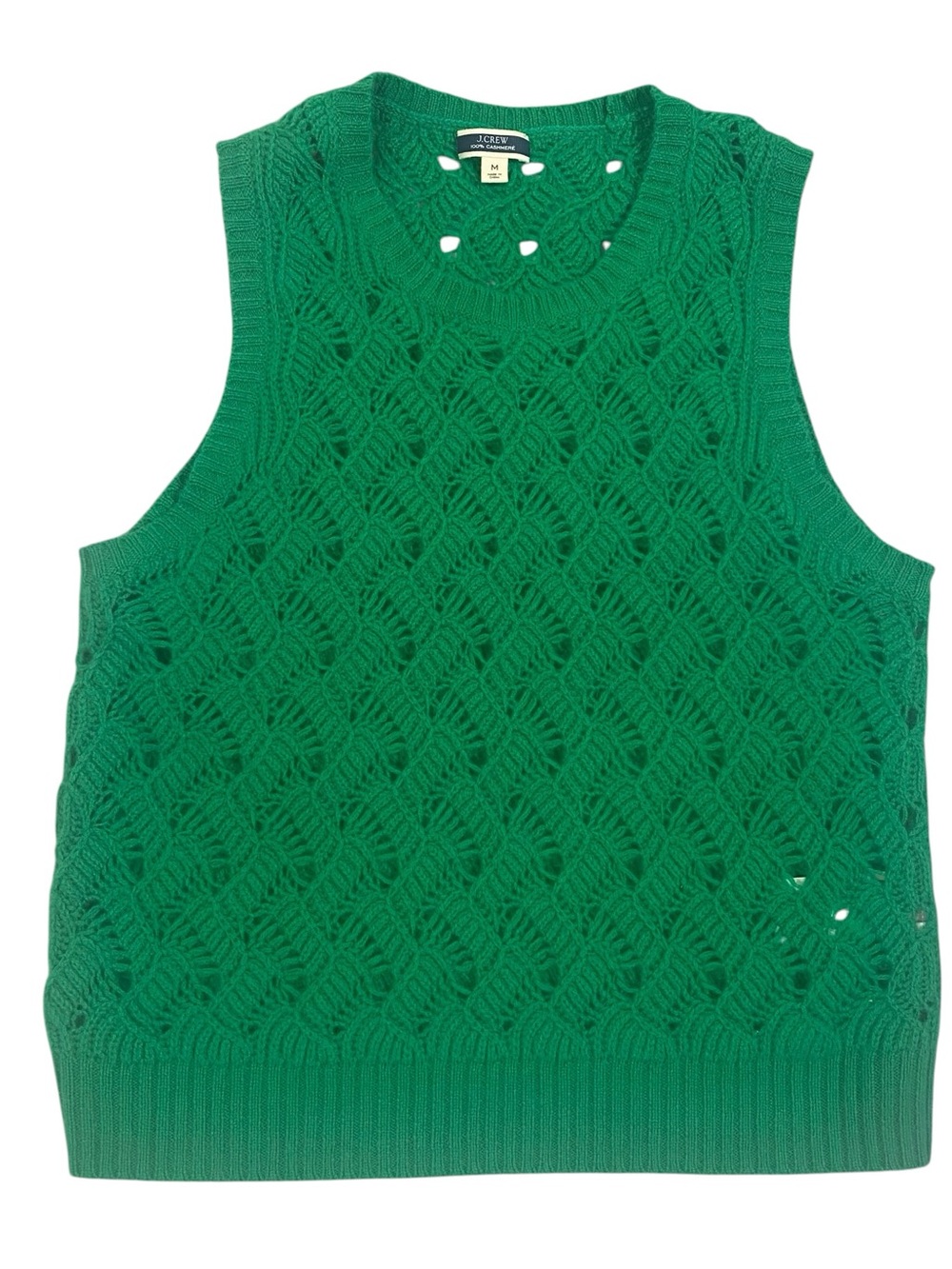 J.Crew 100% Cashmere Kelly Green Open Knit Sweater Vest M, Preppy Luxe
Academia - Picture 4 of 8
